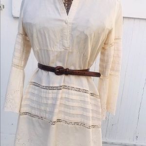 Ivory Peasant Shirt Dress